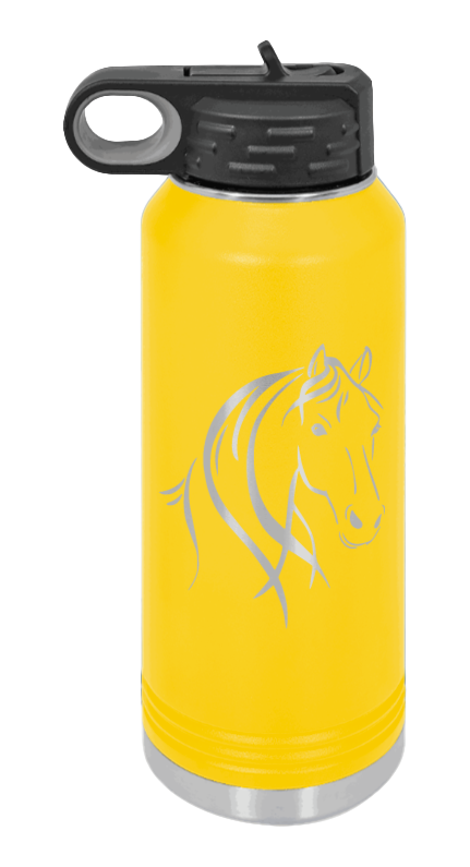 Horse - 32oz Water Bottle Laser Engraved- Yellow