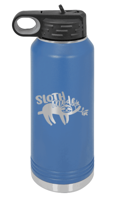 Sloth - 32oz Water Bottle Laser Engraved- Royal Blue