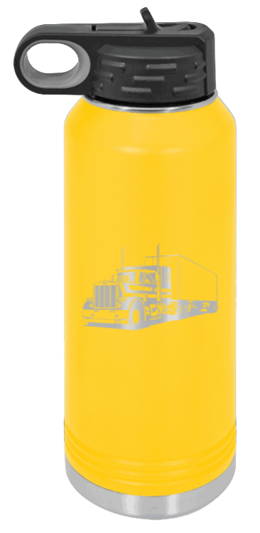 Truck 2 - 32oz Water Bottle Laser Engraved- Yellow