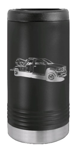 Tow Truck Laser Engraved Slim Can Insulated Koosie