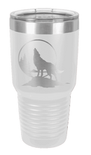 Load image into Gallery viewer, Wolf Howling at The Moon Laser Engraved Tumbler (Etched)
