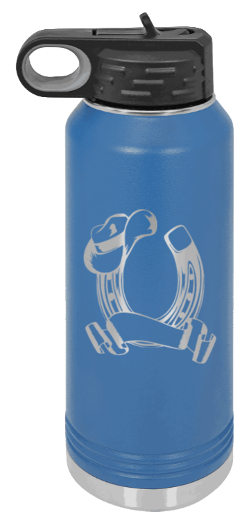 Horse Banner - 32oz Water Bottle Laser Engraved- Royal Blue