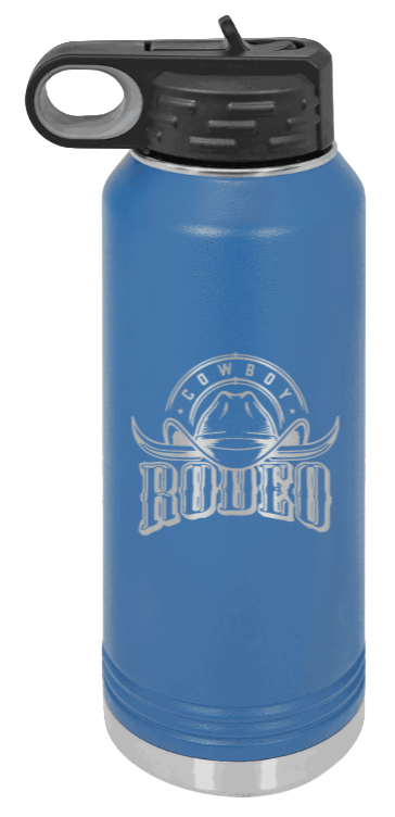 Rodeo - 32oz Water Bottle Laser Engraved- Royal Blue