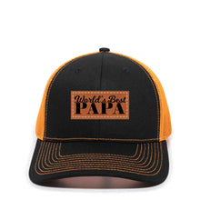 Load image into Gallery viewer, World&#39;s Best Papa Leather Patch Hat
