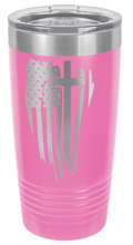Load image into Gallery viewer, Cross Flag Vertical Laser Engraved Tumbler (Etched)
