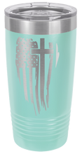 Load image into Gallery viewer, Cross Flag Vertical Laser Engraved Tumbler (Etched)
