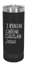 Load image into Gallery viewer, Caffeine Chaos &amp; Jesus Laser Engraved Skinny Tumbler (Etched)
