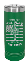 Load image into Gallery viewer, Cross Flag 3 Laser Engraved Skinny Tumbler (Etched)

