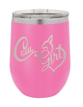 Load image into Gallery viewer, Cow Girl Laser Engraved Wine Tumbler (Etched)
