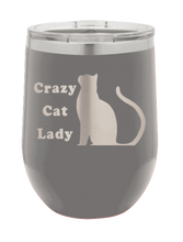 Load image into Gallery viewer, Crazy Cat Lady Laser Engraved  Wine Tumbler (Etched)
