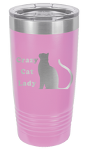 Load image into Gallery viewer, Crazy Cat Lady Laser Engraved Tumbler (Etched)
