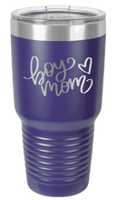 Load image into Gallery viewer, Boy Mom with Heart Laser Engraved Tumbler (Etched)
