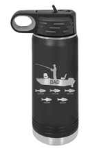 Load image into Gallery viewer, Dad Fishing - Customizable - Laser Engraved Water Bottle  (Etched)

