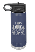 Load image into Gallery viewer, Dad&#39;s Camping Squad - Customizable - Laser Engraved Water Bottle  (Etched)
