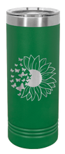 Load image into Gallery viewer, Sunflower Butterfly Laser Engraved Skinny Tumbler (Etched)
