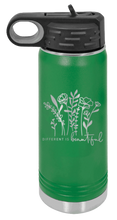 Load image into Gallery viewer, Different Is Beautiful Laser Engraved Water Bottle (Etched)
