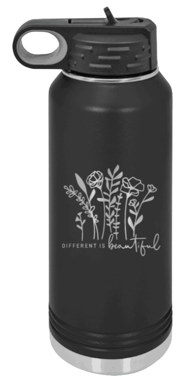 Different Is Beautiful Laser Engraved Water Bottle (Etched)