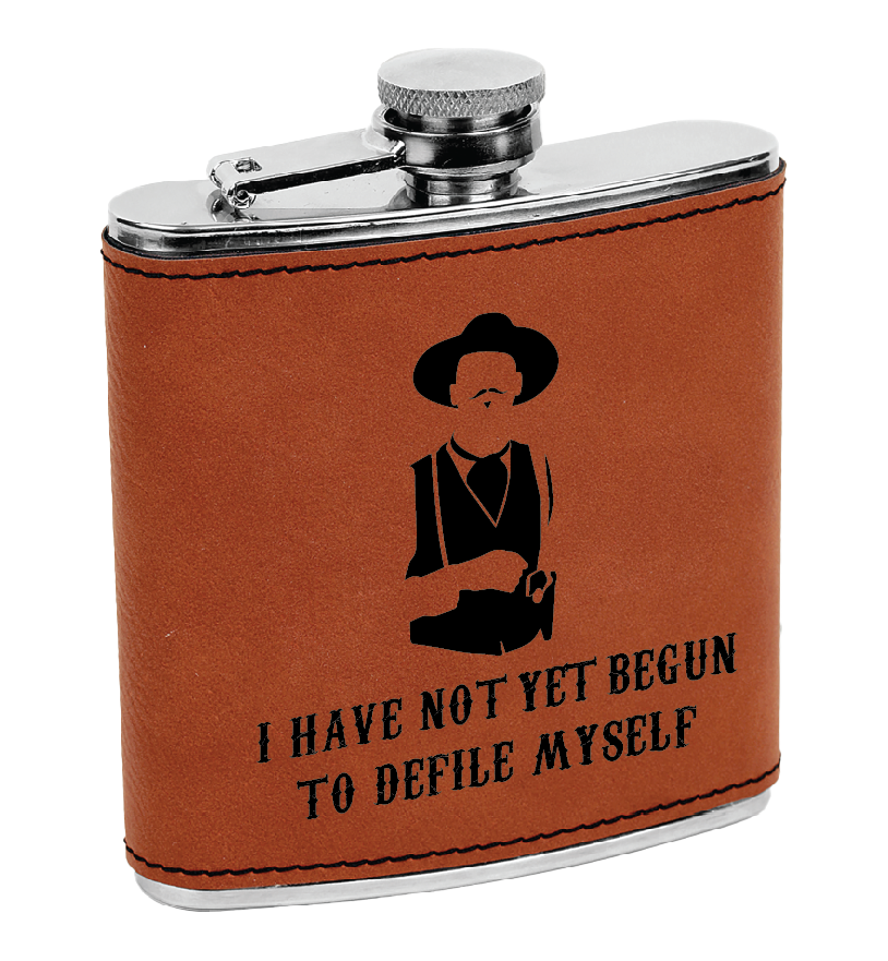 Tombstone Laser Engraved Flask