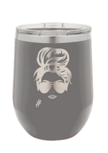 Load image into Gallery viewer, Hair Bun - Customizable - Laser Engraved Wine Tumbler (Etched)
