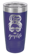 Load image into Gallery viewer, Jeep Life - Messy Bun Laser Engraved Tumbler (Etched)
