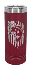 Load image into Gallery viewer, Bass - American Flag Laser Engraved Skinny Tumbler (Etched)
