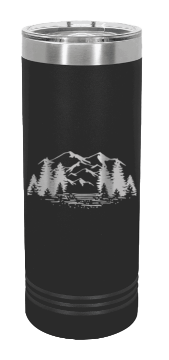 Mountains Laser Engraved Skinny Tumbler (Etched)