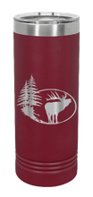 Load image into Gallery viewer, Elk and Trees Laser Engraved Skinny Tumbler (Etched)
