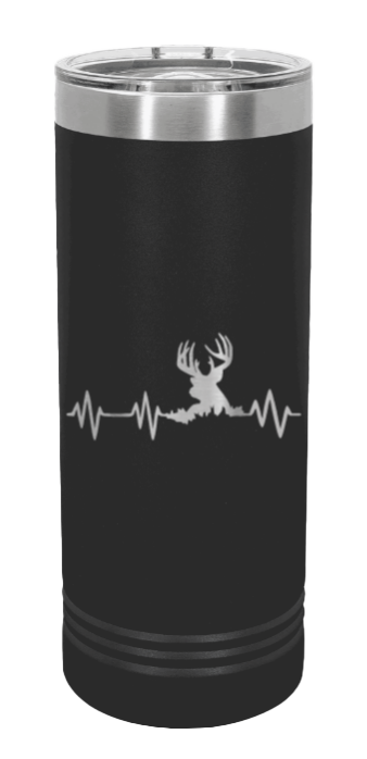 Deer Heartbeat Laser Engraved Skinny Tumbler (Etched)