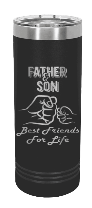 Father and Son Best Friends for Life Fist Bump Laser Engraved Skinny T