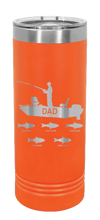 Load image into Gallery viewer, Dad Fishing Laser Engraved Skinny Tumbler (Etched)
