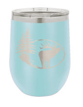Load image into Gallery viewer, Elk and Trees Laser Engraved Wine Tumbler (Etched)
