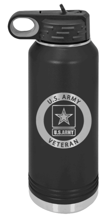 Army Veteran Laser Engraved Water Bottle (Etched)