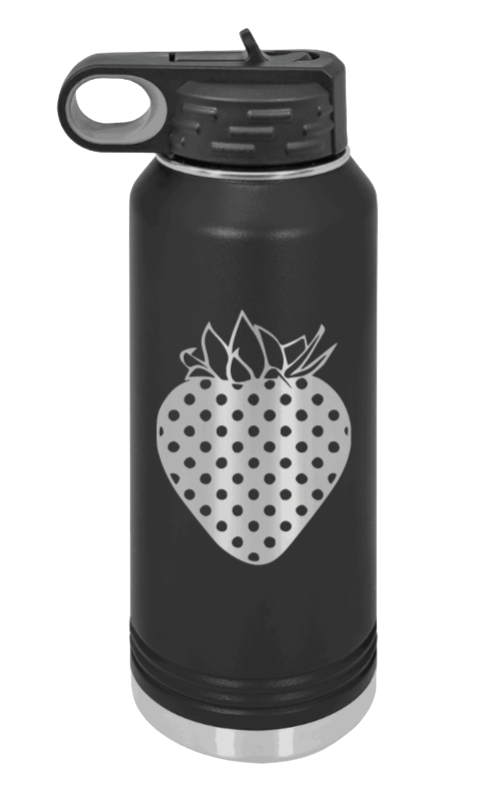 Strawberry Laser Engraved Water Bottle (Etched)