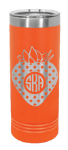 Load image into Gallery viewer, Strawberry Monogram Laser Engraved Skinny Tumbler (Etched)
