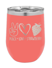 Load image into Gallery viewer, Peace Love Strawberries Laser Engraved Wine Tumbler (Etched)
