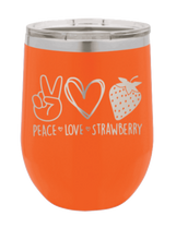 Load image into Gallery viewer, Peace Love Strawberries Laser Engraved Wine Tumbler (Etched)
