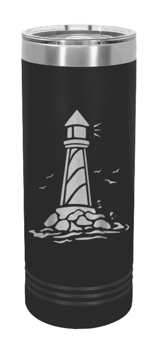Lighthouse Laser Engraved Skinny Tumbler (Etched)