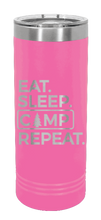 Load image into Gallery viewer, Eat Sleep Camp Repeat Laser Engraved Skinny Tumbler (Etched)
