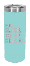 Load image into Gallery viewer, Eat Sleep Camp Repeat Laser Engraved Skinny Tumbler (Etched)
