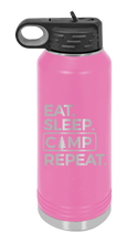 Load image into Gallery viewer, Eat Sleep Camp Repeat Laser Engraved Water Bottle (Etched)
