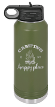 Load image into Gallery viewer, Camping Is My Happy Place Laser Engraved Water Bottle (Etched)
