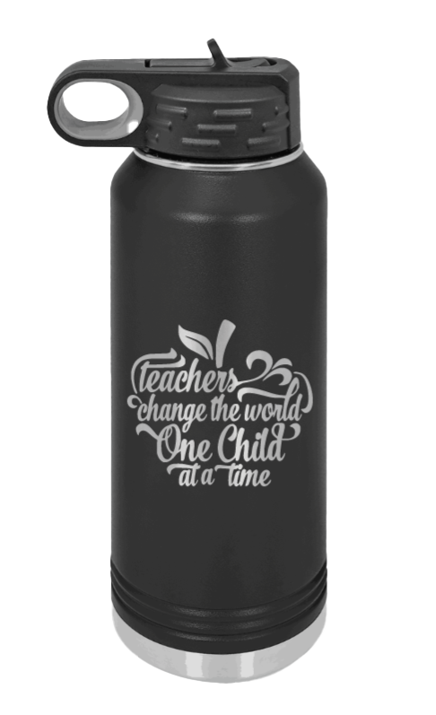 Teachers Change the World Laser Engraved Water Bottle (Etched)