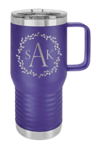 Load image into Gallery viewer, Monogram Wreath 3 - Customizable Laser Engraved Mug (Etched)
