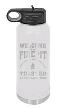 Load image into Gallery viewer, Welcome to our Firepit Laser Engraved Water Bottle (Etched)
