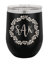 Load image into Gallery viewer, Wreath 1  - Customizable Laser Engraved Wine Tumbler (Etched)
