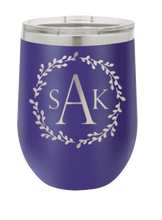 Load image into Gallery viewer, Wreath 3 - Customizable Laser Engraved Wine Tumbler (Etched)
