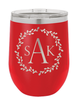 Load image into Gallery viewer, Wreath 3 - Customizable Laser Engraved Wine Tumbler (Etched)
