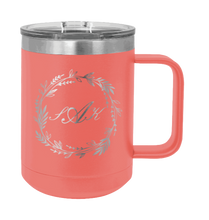 Load image into Gallery viewer, Monogram Wreath 4 - Customizable Laser Engraved Mug (Etched)
