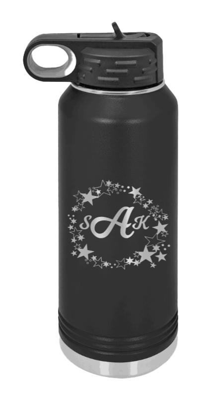 Wreath 5 - Customizable Laser Engraved Water Bottle (Etched)