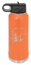 Load image into Gallery viewer, Heart Flower Stethoscope Laser Engraved Water Bottle (Etched)
